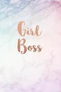 Girl Boss: Rainbow Marble and Gold Notebook College Ruled Lined Pages 6 X 9 Journal