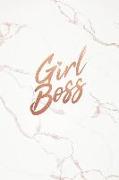 Girl Boss: Marble and Rose Gold Notebook College Ruled Lined Pages 6 X 9 Journal