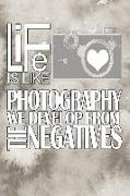 Life Is Like Photography We Develop from the Negatives: Blank Lined Notebook Journal Diary Composition Notepad 120 Pages 6x9 Paperback ( Photography )