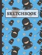 Sketchbook: Blue Ninja Drawing Book for Kids & Children to Practice Sketching, Drawing and Creative Doodling