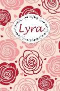Lyra: Personalisiertes Notizbuch / 150 Seiten / Punktraster / Din A5+ (15,24 X 22,86 CM) / Rosen Cover Design
