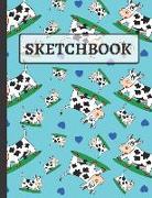 Sketchbook: Cute Cows and Hearts Sketchbook for Kids, Children to Practice Sketching and Creative Doodling