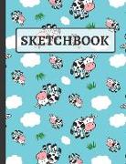 Sketchbook: Cows, Clouds and Grass Sketchbook to Practice Sketching, Drawing, Writing and Creative Doodling for Kids