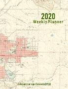 2020 Weekly Planner: Colorado Springs, Colorado (1950): Vintage Topo Map Cover