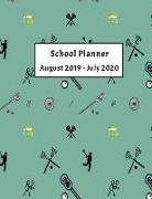 School Planner August 2019 - July 2020: Weekly, Monthly and Yearly Calendar and Organizer