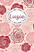 Luzie: Personalisiertes Notizbuch / 150 Seiten / Punktraster / Din A5+ (15,24 X 22,86 CM) / Rosen Cover Design