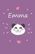 Emma: Ein Individuelles Panda Notizbuch Mit Dem Namen Emma Und Ganzen 100 Linierten Seiten Im Tollen 6x9 Zoll Format (Ca. Di