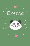 Emma: Ein Individuelles Panda Notizbuch Mit Dem Namen Emma Und Ganzen 100 Linierten Seiten Im Tollen 6x9 Zoll Format (Ca. Di