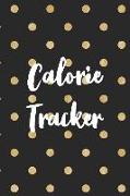 Calorie Tracker: 110 Page Calories Log: Trendy 6x9 Black & Gold Polka Dot Cover