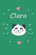Clara: Ein Individuelles Panda Notizbuch Mit Dem Namen Clara Und Ganzen 100 Linierten Seiten Im Tollen 6x9 Zoll Format (Ca. D