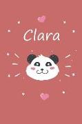 Clara: Ein Individuelles Panda Notizbuch Mit Dem Namen Clara Und Ganzen 100 Linierten Seiten Im Tollen 6x9 Zoll Format (Ca. D