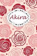 Akira: Personalisiertes Notizbuch / 150 Seiten / Punktraster / Din A5+ (15,24 X 22,86 CM) / Rosen Cover Design