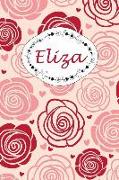 Eliza: Personalisiertes Notizbuch / 150 Seiten / Punktraster / Din A5+ (15,24 X 22,86 CM) / Rosen Cover Design