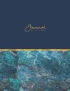 Journal Minerals + Gold: Gorgeous Blue Mineral Notebook - Lined 80-Page - Perfect Bound Cover