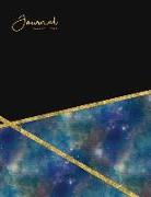 Journal Galaxy + Gold: Watercolor Astronomy Notebook - Lined 80-Page - Perfect Bound Cover