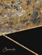 Journal Minerals + Gold: Luxury Black Geology Notebook - Lined 80-Page - Perfect Bound Cover