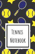 Tennis Notebook: Blank Lined Paper with Page Numbers 110 Pages 6 X 9 Inches
