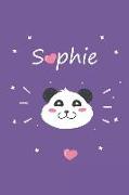 Sophie: Ein Individuelles Panda Notizbuch Mit Dem Namen Sophie Und Ganzen 100 Linierten Seiten Im Tollen 6x9 Zoll Format (Ca