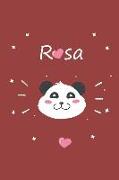 Rosa: Ein Individuelles Panda Notizbuch Mit Dem Namen Rosa Und Ganzen 100 Linierten Seiten Im Tollen 6x9 Zoll Format (Ca. Di