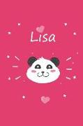 Lisa: Ein Individuelles Panda Notizbuch Mit Dem Namen Lisa Und Ganzen 100 Linierten Seiten Im Tollen 6x9 Zoll Format (Ca. Di