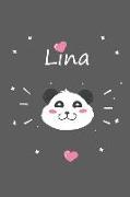 Lina: Ein Individuelles Panda Notizbuch Mit Dem Namen Lina Und Ganzen 100 Linierten Seiten Im Tollen 6x9 Zoll Format (Ca. Di