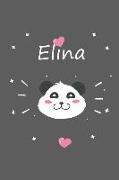 Elina: Ein Individuelles Panda Notizbuch Mit Dem Namen Elina Und Ganzen 100 Linierten Seiten Im Tollen 6x9 Zoll Format (Ca. D