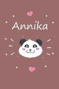 Annika: Ein Individuelles Panda Notizbuch Mit Dem Namen Annika Und Ganzen 100 Linierten Seiten Im Tollen 6x9 Zoll Format (Ca