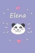 Elena: Ein Individuelles Panda Tage-/Notizbuch Mit Dem Namen Elena Und Ganzen 100 Linierten Seiten Im Tollen 6x9 Zoll Format