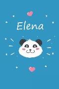 Elena: Ein Individuelles Panda Tage-/Notizbuch Mit Dem Namen Elena Und Ganzen 100 Linierten Seiten Im Tollen 6x9 Zoll Format