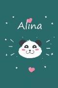 Alina: Ein Individuelles Panda Notizbuch Mit Dem Namen Alina Und Ganzen 100 Linierten Seiten Im Tollen 6x9 Zoll Format (Ca. D
