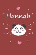 Hannah: Ein Individuelles Panda Tage-/Notizbuch Mit Dem Namen Hannah Und Ganzen 100 Linierten Seiten Im Tollen 6x9 Zoll Format