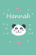 Hannah: Ein Individuelles Panda Tage-/Notizbuch Mit Dem Namen Hannah Und Ganzen 100 Linierten Seiten Im Tollen 6x9 Zoll Format