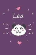Lea: Ein Individuelles Panda Tage-/Notizbuch Mit Dem Namen Lea Und Ganzen 100 Linierten Seiten Im Tollen 6x9 Zoll Format (C