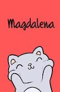 Magdalena: Din A5 - 110 Seiten Blanko - Mein Malbuch - Personalisierter Kalender - Vornamen - Schönes Notizbuch - Notizblock Rot