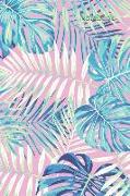 Notebook: Neon Pink and Blue Exotic Palms