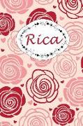 Rica: Personalisiertes Notizbuch / 150 Seiten / Punktraster / Din A5+ (15,24 X 22,86 CM) / Rosen Cover Design