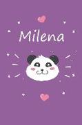 Milena: Ein Individuelles Panda Tage-/Notizbuch Mit Dem Namen Milena Und Ganzen 100 Linierten Seiten Im Tollen 6x9 Zoll Format