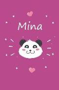 Mina: Ein Individuelles Panda Tage-/Notizbuch Mit Dem Namen Mina Und Ganzen 100 Linierten Seiten Im Tollen 6x9 Zoll Format (