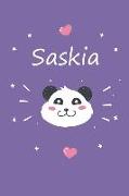 Saskia: Ein Personalisiertes Panda Tage-/Notizbuch Mit Dem Namen Saskia Und Ganzen 100 Linierten Seiten Im Tollen 6x9 Zoll For
