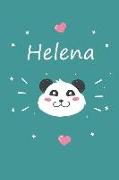 Helena: Ein Personalisiertes Panda Tage-/Notizbuch Mit Dem Namen Helena Und Ganzen 100 Linierten Seiten Im Tollen 6x9 Zoll For