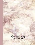 Sewing Log Book: Large Journal for the Sewing Lover, Machinist, Designer or Small Business to Record Project Work - Pink Marble Backgro