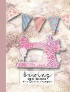 Sewing Log Book: Large Journal for the Sewing Lover, Machinist, Designer or Small Business to Record Project Work - Pink Marble Backgro