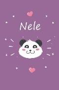 Nele: Ein Individuelles Panda Tage-/Notizbuch Mit Dem Namen Nele Und Ganzen 100 Linierten Seiten Im Tollen 6x9 Zoll Format (