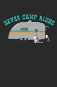 Never Camp Alone: Australian Shepherd Dog Breed Journal Lined Blank Paper