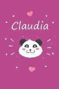 Claudia: Ein Individuelles Panda Tage-/Notizbuch Mit Dem Namen Claudia Und Ganzen 100 Linierten Seiten Im Tollen 6x9 Zoll Forma