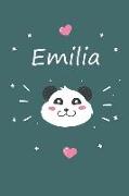 Emilia: Ein Individuelles Panda Tage-/Notizbuch Mit Dem Namen Emilia Und Ganzen 100 Linierten Seiten Im Tollen 6x9 Zoll Format