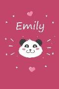 Emily: Ein Individuelles Panda Tage-/Notizbuch Mit Dem Namen Emily Und Ganzen 100 Linierten Seiten Im Tollen 6x9 Zoll Format