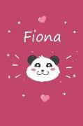 Fiona: Ein Individuelles Panda Tage-/Notizbuch Mit Dem Namen Fiona Und Ganzen 100 Linierten Seiten Im Tollen 6x9 Zoll Format