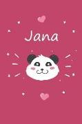 Jana: Ein Individuelles Panda Tage-/Notizbuch Mit Dem Namen Jana Und Ganzen 100 Linierten Seiten Im Tollen 6x9 Zoll Format (