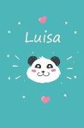 Luisa: Ein Individuelles Panda Tage-/Notizbuch Mit Dem Namen Luisa Und Ganzen 100 Linierten Seiten Im Tollen 6x9 Zoll Format